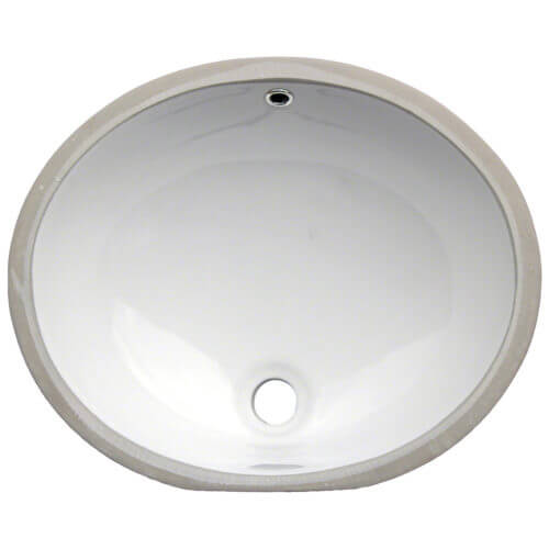 Oval Undermount Sink - VANITY WHITE OVAL PORCELAIN 1512